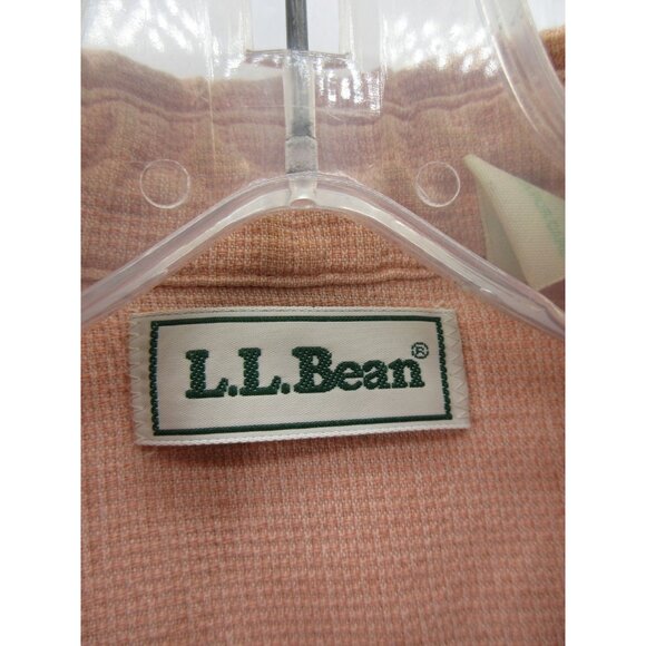VINTAGE LL Bean Shirt Medium Tall Button Up Utility Textured 90s USA - Picture 8 of 10